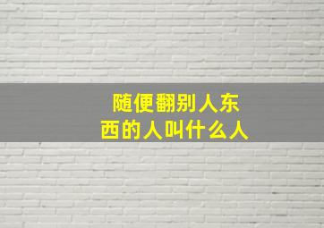 随便翻别人东西的人叫什么人