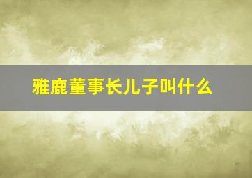 雅鹿董事长儿子叫什么