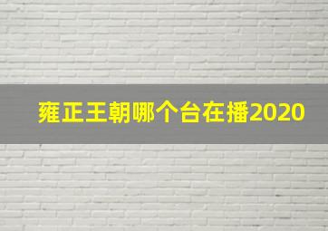 雍正王朝哪个台在播2020