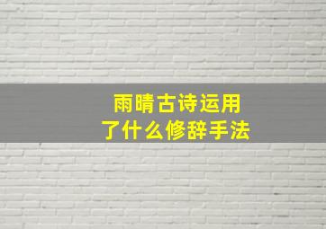 雨晴古诗运用了什么修辞手法