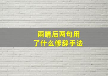 雨晴后两句用了什么修辞手法