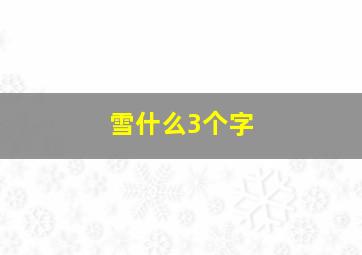 雪什么3个字