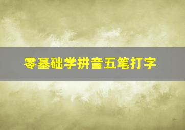 零基础学拼音五笔打字