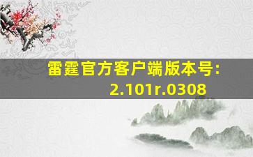 雷霆官方客户端版本号:2.101r.0308