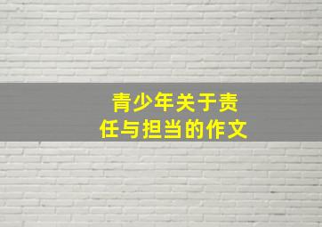 青少年关于责任与担当的作文