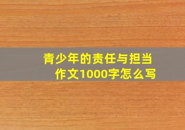 青少年的责任与担当作文1000字怎么写