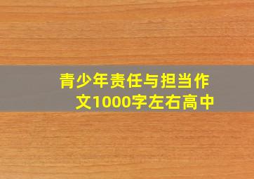 青少年责任与担当作文1000字左右高中