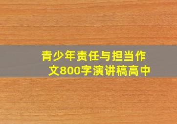 青少年责任与担当作文800字演讲稿高中