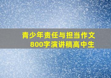 青少年责任与担当作文800字演讲稿高中生