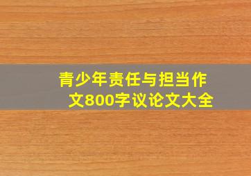 青少年责任与担当作文800字议论文大全