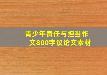 青少年责任与担当作文800字议论文素材