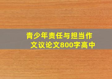 青少年责任与担当作文议论文800字高中