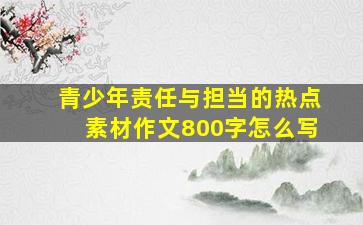 青少年责任与担当的热点素材作文800字怎么写