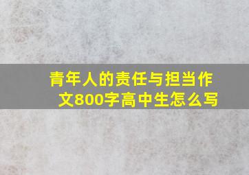 青年人的责任与担当作文800字高中生怎么写