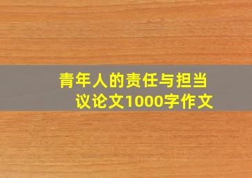 青年人的责任与担当议论文1000字作文