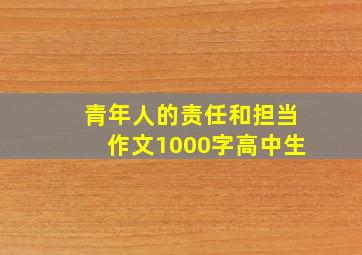 青年人的责任和担当作文1000字高中生