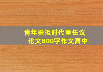 青年勇担时代重任议论文800字作文高中