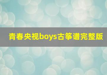 青春央视boys古筝谱完整版