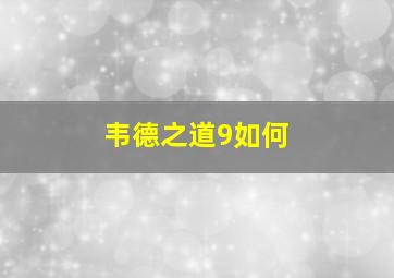 韦德之道9如何