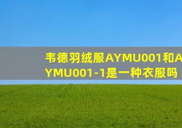 韦德羽绒服AYMU001和AYMU001-1是一种衣服吗