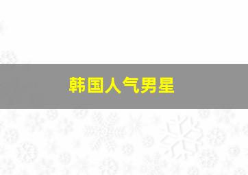 韩国人气男星