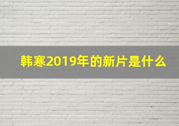 韩寒2019年的新片是什么