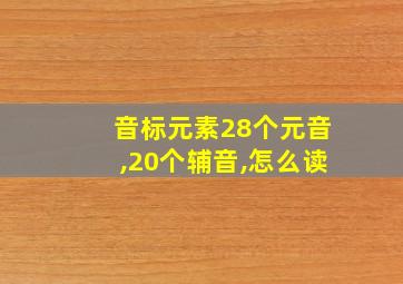 音标元素28个元音,20个辅音,怎么读