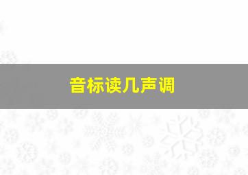 音标读几声调