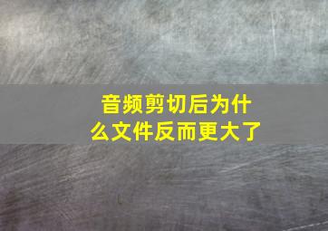 音频剪切后为什么文件反而更大了