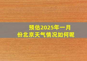 预估2025年一月份北京天气情况如何呢