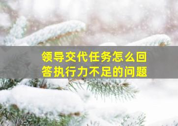 领导交代任务怎么回答执行力不足的问题