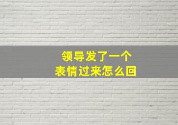 领导发了一个表情过来怎么回