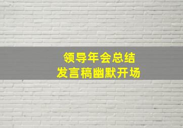 领导年会总结发言稿幽默开场