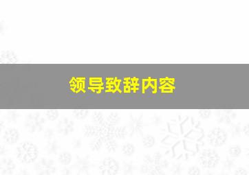 领导致辞内容