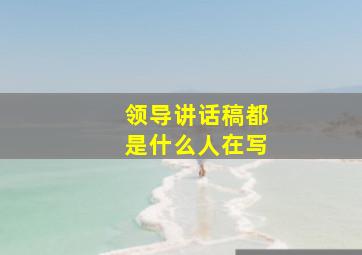 领导讲话稿都是什么人在写