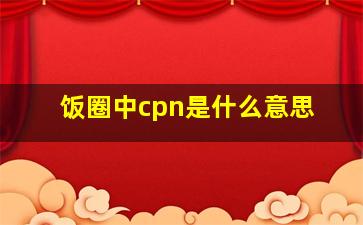 饭圈中cpn是什么意思