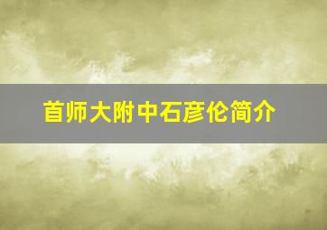 首师大附中石彦伦简介