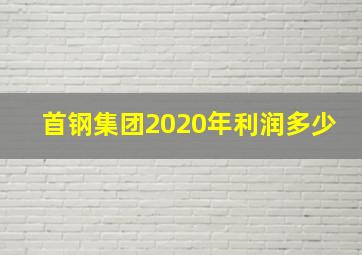 首钢集团2020年利润多少