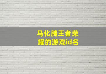 马化腾王者荣耀的游戏id名