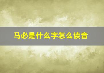 马必是什么字怎么读音