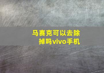 马赛克可以去除掉吗vivo手机