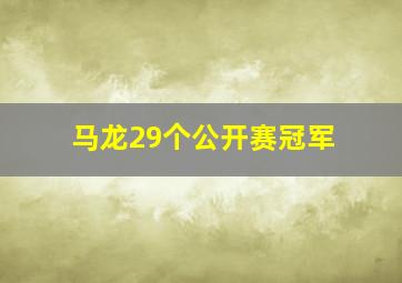 马龙29个公开赛冠军