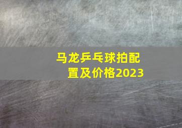 马龙乒乓球拍配置及价格2023