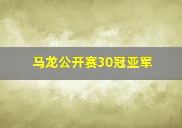 马龙公开赛30冠亚军