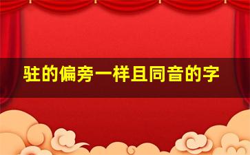 驻的偏旁一样且同音的字