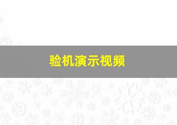 验机演示视频