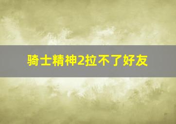 骑士精神2拉不了好友