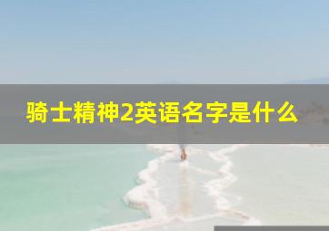 骑士精神2英语名字是什么