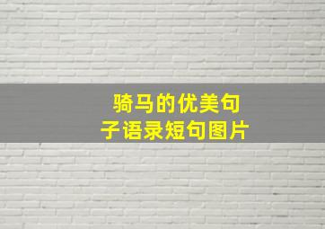 骑马的优美句子语录短句图片