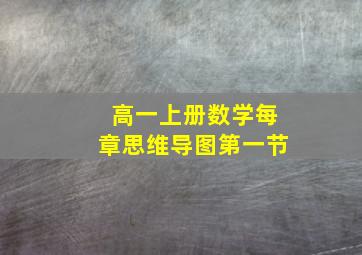 高一上册数学每章思维导图第一节